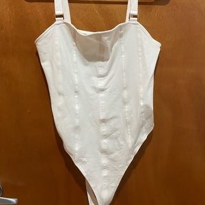White Corset-like Bodysuit